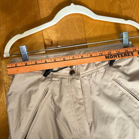 Roxy Snow Pants Women Small Boardwear Quicksilver Snow Ski Light Tan Zip Pockets - Picture 8 of 9